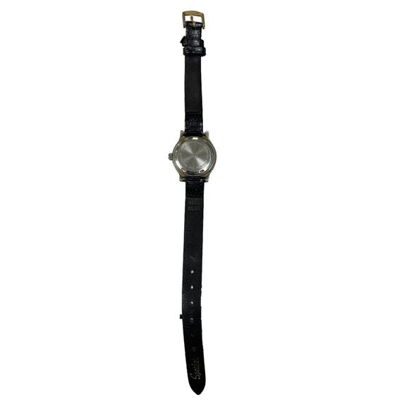 Vintage Women\'s BELAIR Seapearl Quartz Date Watch w/ Spiedel Black Leather Band